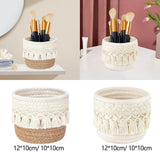 Maxbell Woven Rope Basket Cosmetic Display Case for Vanity Countertop Dressing Table 12x10 Brown