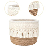 Maxbell Woven Rope Basket Cosmetic Display Case for Vanity Countertop Dressing Table 10x10 Brown