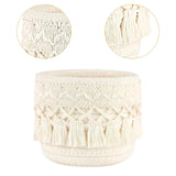 Maxbell Woven Rope Basket Cosmetic Display Case for Vanity Countertop Dressing Table 12x10 White