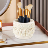 Maxbell Woven Rope Basket Cosmetic Display Case for Vanity Countertop Dressing Table 12x10 White