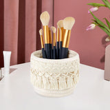 Maxbell Woven Rope Basket Cosmetic Display Case for Vanity Countertop Dressing Table 10x10 White