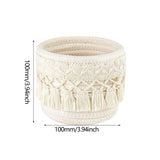 Maxbell Woven Rope Basket Cosmetic Display Case for Vanity Countertop Dressing Table 10x10 White