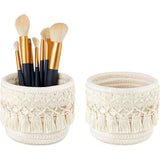 Maxbell Woven Rope Basket Cosmetic Display Case for Vanity Countertop Dressing Table 10x10 White