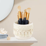 Maxbell Woven Rope Basket Cosmetic Display Case for Vanity Countertop Dressing Table 10x10 White