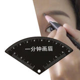 Maxbell Stainless Steel Eyebrow Stencil for Beginners Black Easy to Use Shaping Tool Fan Shape
