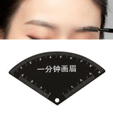 Maxbell Stainless Steel Eyebrow Stencil for Beginners Black Easy to Use Shaping Tool Fan Shape