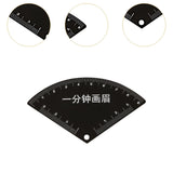 Maxbell Stainless Steel Eyebrow Stencil for Beginners Black Easy to Use Shaping Tool Fan Shape