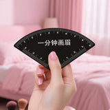 Maxbell Stainless Steel Eyebrow Stencil for Beginners Black Easy to Use Shaping Tool Fan Shape
