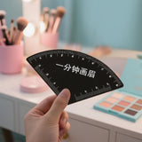 Maxbell Stainless Steel Eyebrow Stencil for Beginners Black Easy to Use Shaping Tool Fan Shape