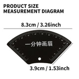 Maxbell Stainless Steel Eyebrow Stencil for Beginners Black Easy to Use Shaping Tool Half Fan Shape