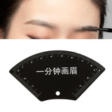 Maxbell Stainless Steel Eyebrow Stencil for Beginners Black Easy to Use Shaping Tool Half Fan Shape
