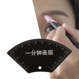 Maxbell Stainless Steel Eyebrow Stencil for Beginners Black Easy to Use Shaping Tool Half Fan Shape