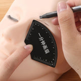 Maxbell Stainless Steel Eyebrow Stencil for Beginners Black Easy to Use Shaping Tool Half Fan Shape