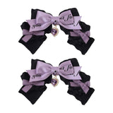 Maxbell 2x Lolita Bow Hair Clips Cosplay Ponytail Holder Xmas Gifts Bowknot Hairpins Purple