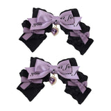 Maxbell 2x Lolita Bow Hair Clips Cosplay Ponytail Holder Xmas Gifts Bowknot Hairpins Purple