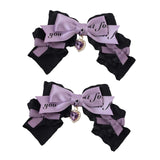 Maxbell 2x Lolita Bow Hair Clips Cosplay Ponytail Holder Xmas Gifts Bowknot Hairpins Purple