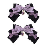 Maxbell 2x Lolita Bow Hair Clips Cosplay Ponytail Holder Xmas Gifts Bowknot Hairpins Purple