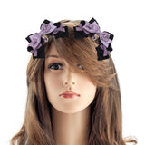 Maxbell 2x Lolita Bow Hair Clips Cosplay Ponytail Holder Xmas Gifts Bowknot Hairpins Purple