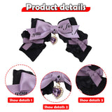 Maxbell 2x Lolita Bow Hair Clips Cosplay Ponytail Holder Xmas Gifts Bowknot Hairpins Purple