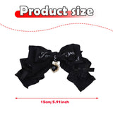 Maxbell 2x Lolita Bow Hair Clips Cosplay Ponytail Holder Xmas Gifts Bowknot Hairpins Black