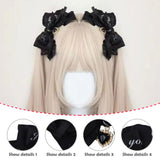 Maxbell 2x Lolita Bow Hair Clips Cosplay Ponytail Holder Xmas Gifts Bowknot Hairpins Black