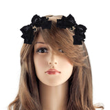 Maxbell 2x Lolita Bow Hair Clips Cosplay Ponytail Holder Xmas Gifts Bowknot Hairpins Black