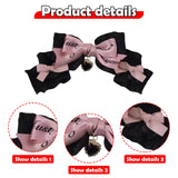 Maxbell 2x Lolita Bow Hair Clips Cosplay Ponytail Holder Xmas Gifts Bowknot Hairpins Pink