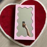 Maxbell Tabletop Makeup Mirror Vanity Table Mirror for Bedroom Bathroom Vanity Table Pink