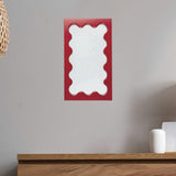 Maxbell Tabletop Makeup Mirror Vanity Table Mirror for Bedroom Bathroom Vanity Table Red