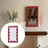 Maxbell Tabletop Makeup Mirror Vanity Table Mirror for Bedroom Bathroom Vanity Table Red