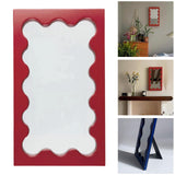 Maxbell Tabletop Makeup Mirror Vanity Table Mirror for Bedroom Bathroom Vanity Table Red