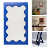 Maxbell Tabletop Makeup Mirror Vanity Table Mirror for Bedroom Bathroom Vanity Table Deep Blue