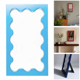 Maxbell Tabletop Makeup Mirror Vanity Table Mirror for Bedroom Bathroom Vanity Table Blue