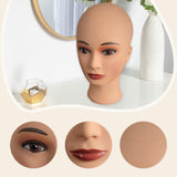 Maxbell Female Mannequin Head Form Wig Display Stand for Cosmetology Glasses Headset Light skin