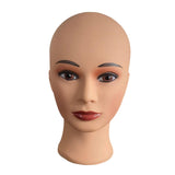 Maxbell Female Mannequin Head Form Wig Display Stand for Cosmetology Glasses Headset Light skin