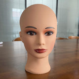 Maxbell Female Mannequin Head Form Wig Display Stand for Cosmetology Glasses Headset Light skin