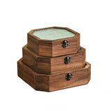 Maxbell Jewelry Case Space Saving Sturdy Wood Storage Box for Medal Bracelet Jewelry 23x23x5.8cm