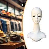 Mannequin Head Water Resistant Wig Holder Wig Stand for Hats Glasses Scarves White Lip