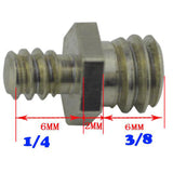 1/4'' Male to 3/8'' Male Threaded Screw Adapter for Camera Tripod Shoulder Rig