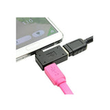 90 degree Right Angle Micro USB 2.0 OTG Host Adapter w/USB Power for Samsung Mobile Phone Black