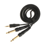 Maxbell 3.5mm to Double 6.5mm Adapter Male to Male Audio Cable Cord Wire 2m+1m