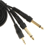 Maxbell 3.5mm to Double 6.5mm Adapter Male to Male Audio Cable Cord Wire 2m+1m