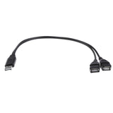 Maxbell 30cm USB A Male to 2Port USB Female Y-Splitter Extension Adapter Cable - Aladdin Shoppers