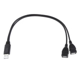 Maxbell 30cm USB A Male to 2Port USB Female Y-Splitter Extension Adapter Cable - Aladdin Shoppers