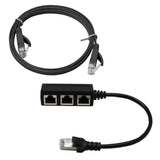 Maxbell Ethernet LAN Connector Adapter+RJ45 to 3  Port Splitter&Cat 6 Cable