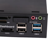 3x 5.25" Optical Drive Multifunctional Dashboard Media USB 3.0 Front Panel
