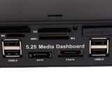 3x 5.25" Optical Drive Multifunctional Dashboard Media USB 3.0 Front Panel