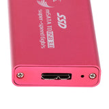 Maxbell mSATA to USB 3.0 External SSD Enclosure Conveter Case with Cable  Rose
