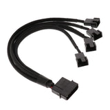 Maxbell Computer Case CPU Fans 4 Pin to 3 Pin 4 Way Splitter Adapter Cables 270mm