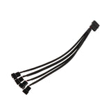 Maxbell Computer Case CPU Fans 4 Pin to 3 Pin 4 Way Splitter Adapter Cables 270mm